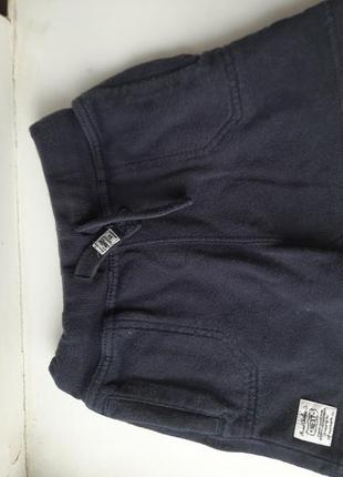 Хлопковые шорты темно синие на шарикчике утеплитель хлопковая нить. 9-12 мес 1 год 74 80 86 см