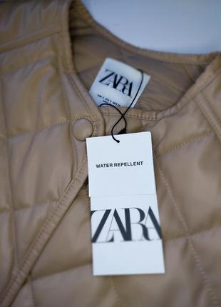 Пальто плащ кожа беж zara4 фото