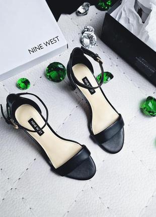 Nine west орининал черные кожаные босоножки4 фото