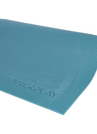 Килимок тренувальний для йоги та фітнесу powerplay 4010 pvc yoga mat зелений (173x61x0.6) ve-335 фото