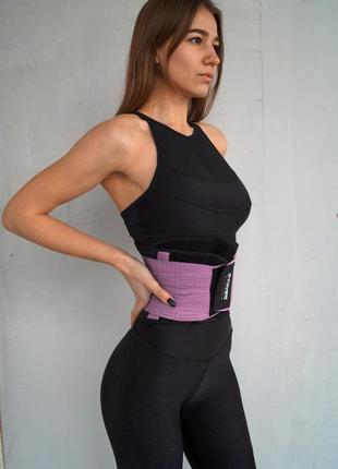 Пояс-корсет тренувальний жіночий для підтримки спини power system ps-6031 waist shaper pink s/m ve-332 фото