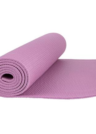Килимок тренувальний для йоги та фітнесу powerplay 4010 pvc yoga mat рожевий (173x61x0.6) ve-334 фото