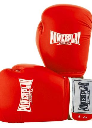 Боксерские перчатки спортивные тренировочные для бокса powerplay 3019 challenger красные 8 унций ve-33
