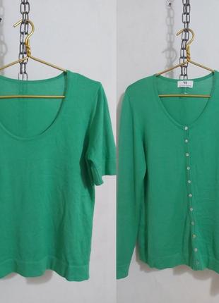 Вязаный комплект двойка кардиган+кофта, футболка с коротким рукавом  peter hahn