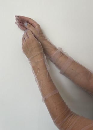 Перчатки длинные тонкие прозрачные, розовые, хэллоуин, косплей, аниме, костюм, вечеринка