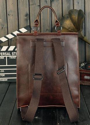 Классический женский рюкзак рюкзачок портфель коричневый4532 фото
