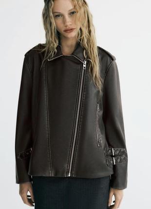 Косуха кожаная куртка кожаная зара zara new новинка
