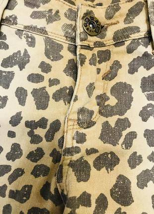 Леопардовые штаны со змейками , укороченые штаны.5 фото
