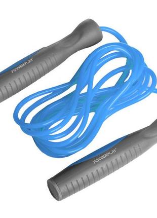 Скакалка тренувальна спортивна для фітнесу powerplay 4204 classic jump rope блакитна (2,7m.) ve-33