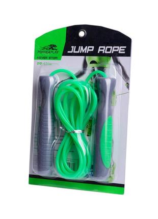 Скакалка тренировочная спортивная powerplay 4204 classic jump rope зеленая (2,7m.) ve-336 фото