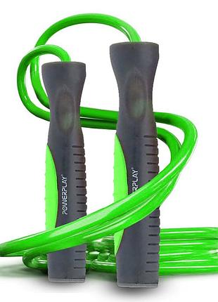 Скакалка тренировочная спортивная powerplay 4204 classic jump rope зеленая (2,7m.) ve-33