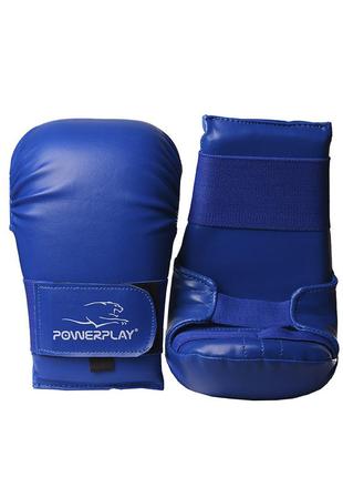 Рукавиці для карате тренувальні спортивні рукавчки для єдиноборств powerplay 3027 сині m ku-22