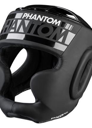 Боксерский шлем закрытый спортивный для бокса phantom apex full face black (капа в подарок) ku-222 фото