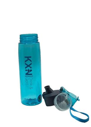 Пляшка спортивна для води пластикова для тренувань casno 780 мл kxn-1180 блакитна ve-335 фото