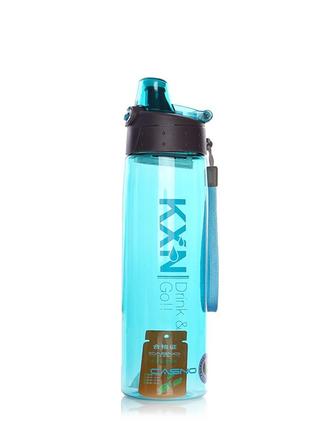 Пляшка спортивна для води пластикова для тренувань casno 780 мл kxn-1180 блакитна ve-33