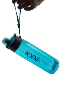 Пляшка спортивна для води пластикова для тренувань casno 780 мл kxn-1180 блакитна ve-332 фото