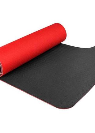 Килимок тренувальний для йоги та фітнесу power system ps-4060 tpe yoga mat premium  red (183х61х0.6) ve-333 фото