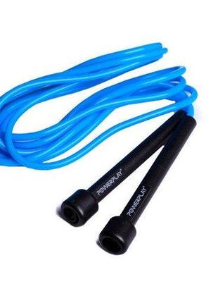 Скакалка тренировочная спортивная powerplay 4201 basic jump rope синяя (2,8m.) ve-33