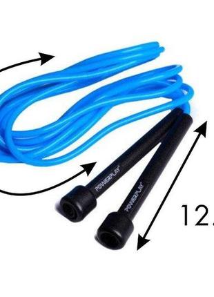 Скакалка тренировочная спортивная powerplay 4201 basic jump rope синяя (2,8m.) ve-33