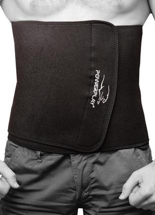 Пояс для похудения тренировочный для занятий фитнесом powerplay 4301 (100*30 см) черный ve-33