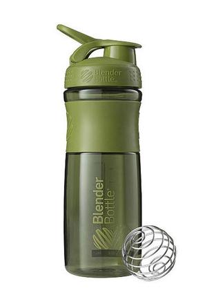 Бутылка шейкер спортивная универсальная для спортзала blenderbottle 28oz/820ml moss green (original) ku-22