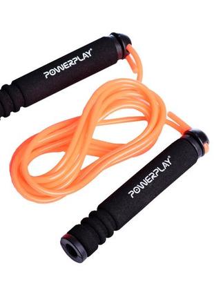 Скакалка тренировочная спортивная powerplay 4205 classic plus jump rope оранжевая (2,7m.) ku-225 фото