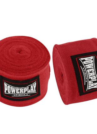 Бинти для бокса боксерські тренувальні спортивні для занять боксом powerplay 3046 червоні (4м) ku-22