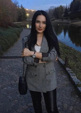 Жакет серый в клетку h&m