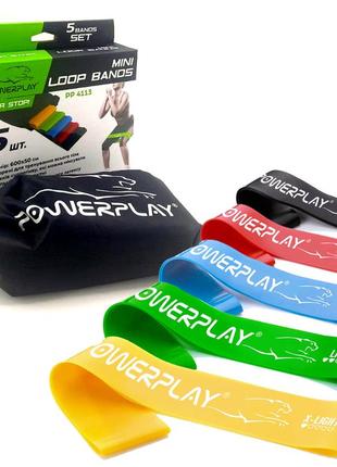 Резинки для фитнеса спортивные тренировочные powerplay 4113 band set набор из 5 шт. (от 1 до 20 кг) ku-22