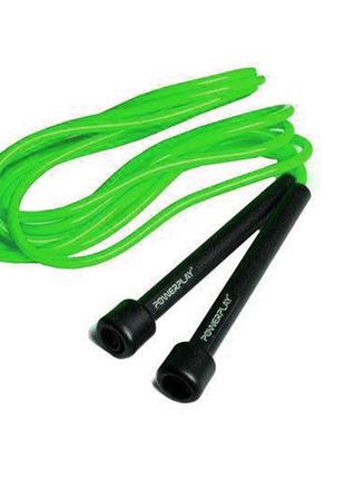Скакалка тренировочная спортивная для фитнеса powerplay 4201 basic jump rope зеленая (2,8m.) ku-222 фото