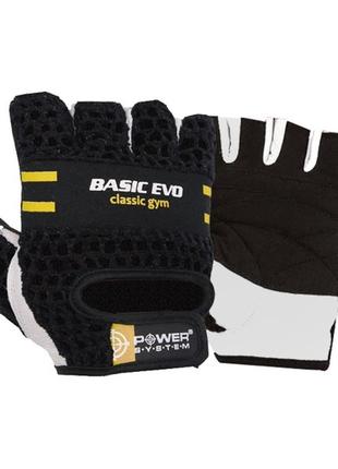 Перчатки для фитнеса спортивные тренировочные power system ps-2100 basic evo black/yellow line xs ku-22