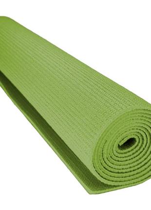 Килимок тренувальний для йоги та фітнесу power system ps-4014 pvc fitness-yoga mat green (173x61x0.6) ku-222 фото