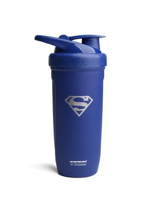 Пляшка шейкер спортивна універсальна для спортзалу smartshake reforce 900ml dc superman (original) ku-22