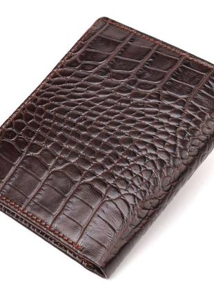 Компактное мужское портмоне из натуральной фактурной кожи canpellini 21496 коричневое2 фото