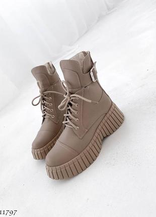 Черевики чоботи демі натуральна шкіра візон