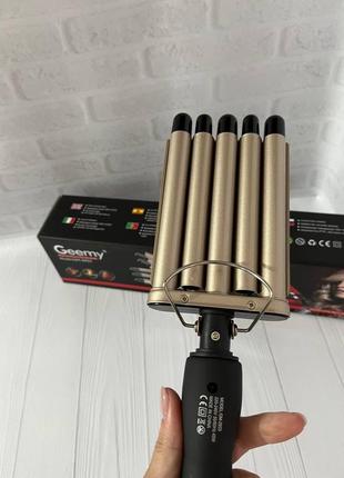 Плойка п'ять хвиль geemy gemei gold