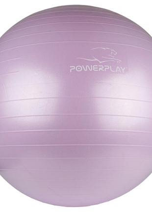 Мяч фитбол спортивный тренировочный для фитнеса powerplay 4001 ø65 cm gymball лиловый + насос ku-22