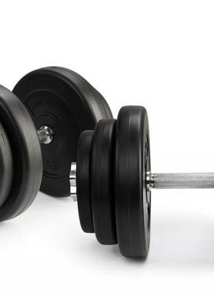 Гантели наборные спортивные для фитнеса и спорта 2х18 кг (металлический гриф) черный ku-223 фото
