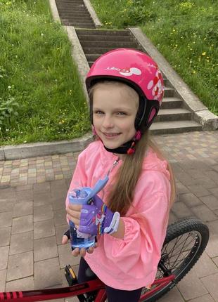 Велоперчатки детские спортивные велосипедные перчатки для езды на велосипеде 001 единорог фиолетовые xs ku-226 фото