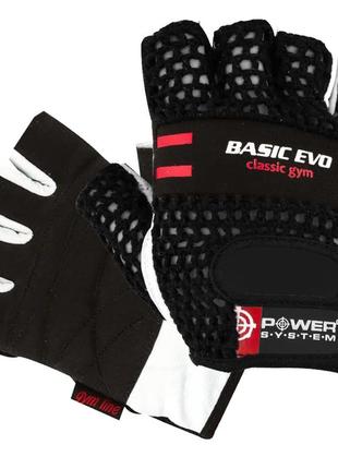 Перчатки для фитнеса спортивные тренировочные power system ps-2100 basic evo black/red line s ku-22