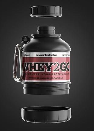 Контейнер для спортивного харчування smartshake whey2go funnel pillbox 110ml black ku-224 фото