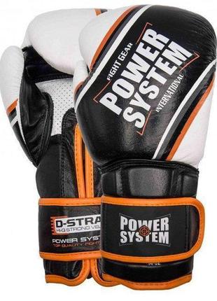 Боксерские перчатки спортивные тренировочные для бокса power system ps 5006 black/orange line 16 унций ku-22