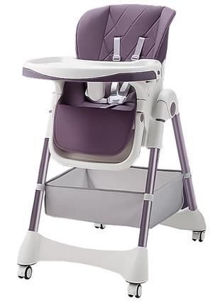 Дитячий стільчик для годування складаний bestbaby bs-806 purple ku-22