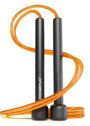 Скакалка тренировочная спортивная powerplay 4201 basic jump rope оранжевая (2,8m.) ku-224 фото