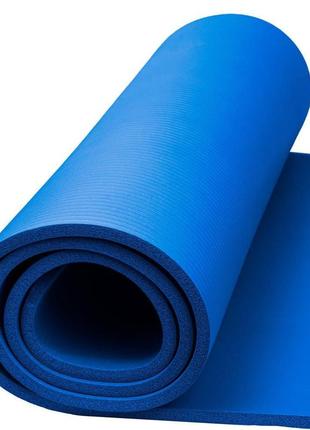 Килимок тренувальний для йоги та фітнесу + чохол 4yourhealth fitness yoga mat 0101 (180*61*1см) синій ku-225 фото