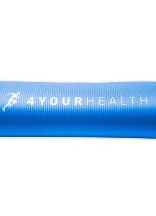 Килимок тренувальний для йоги та фітнесу + чохол 4yourhealth fitness yoga mat 0101 (180*61*1см) синій ku-223 фото