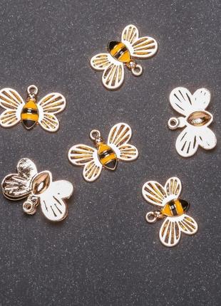 Фурнитура подвеска пчелка d-17мм l-11мм желтый металл фасовка 6шт.1 фото