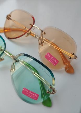 Красивые женские очки градиентные безоправные rita bradley5 фото