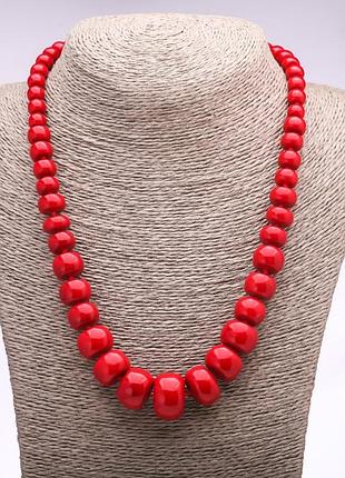 Намисто корал (прес.) рондель на збільшення d-8х6мм 20х14мм l-50см