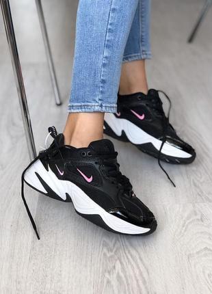 Женские кроссовки nike m2k tekno black white, найк демисезонные
